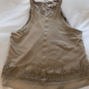 Suede tan top